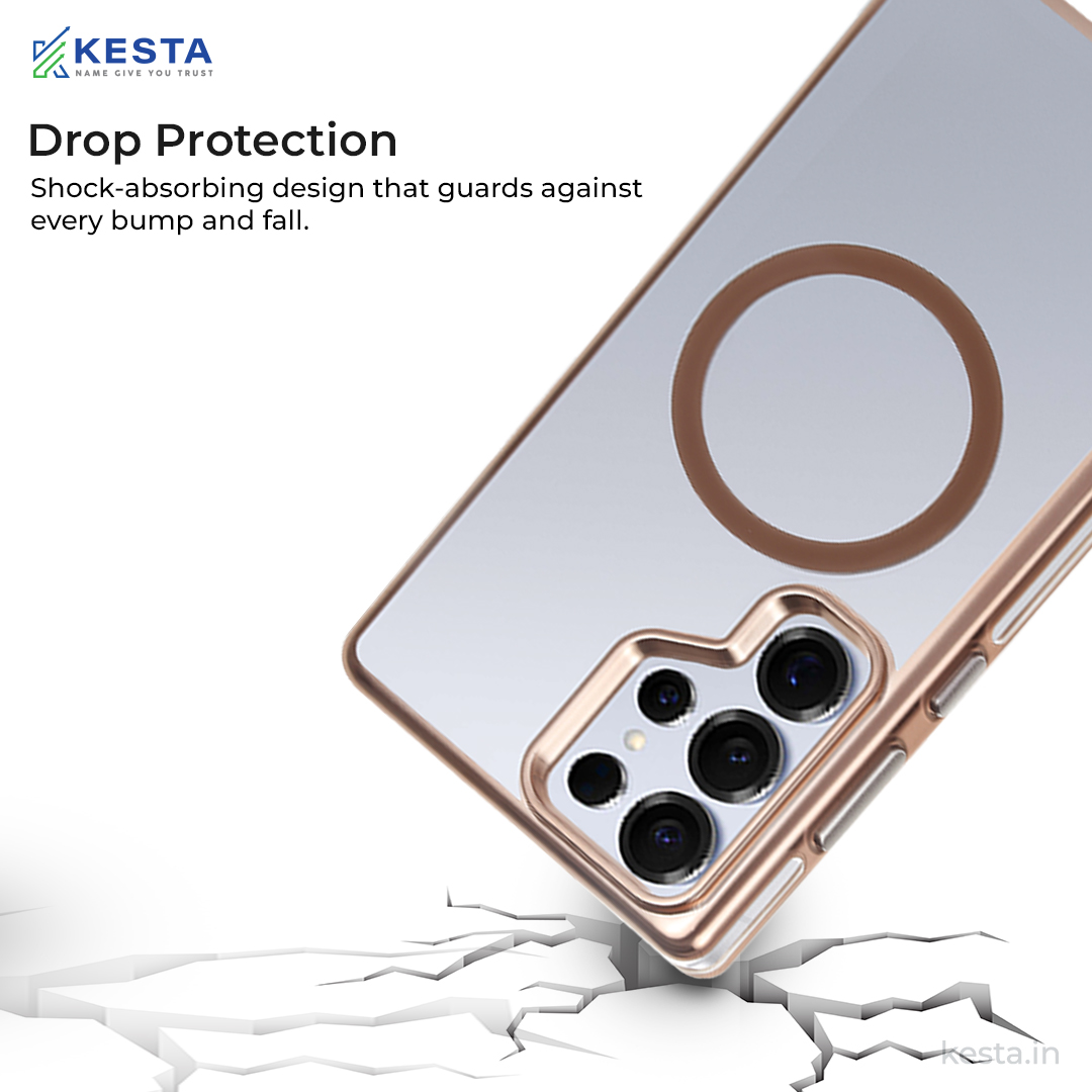Samsung S25 Ultra Cover - Notify Popup Gold Transparent Case (Camera Sink Protection & Wireless Charging Optimized)